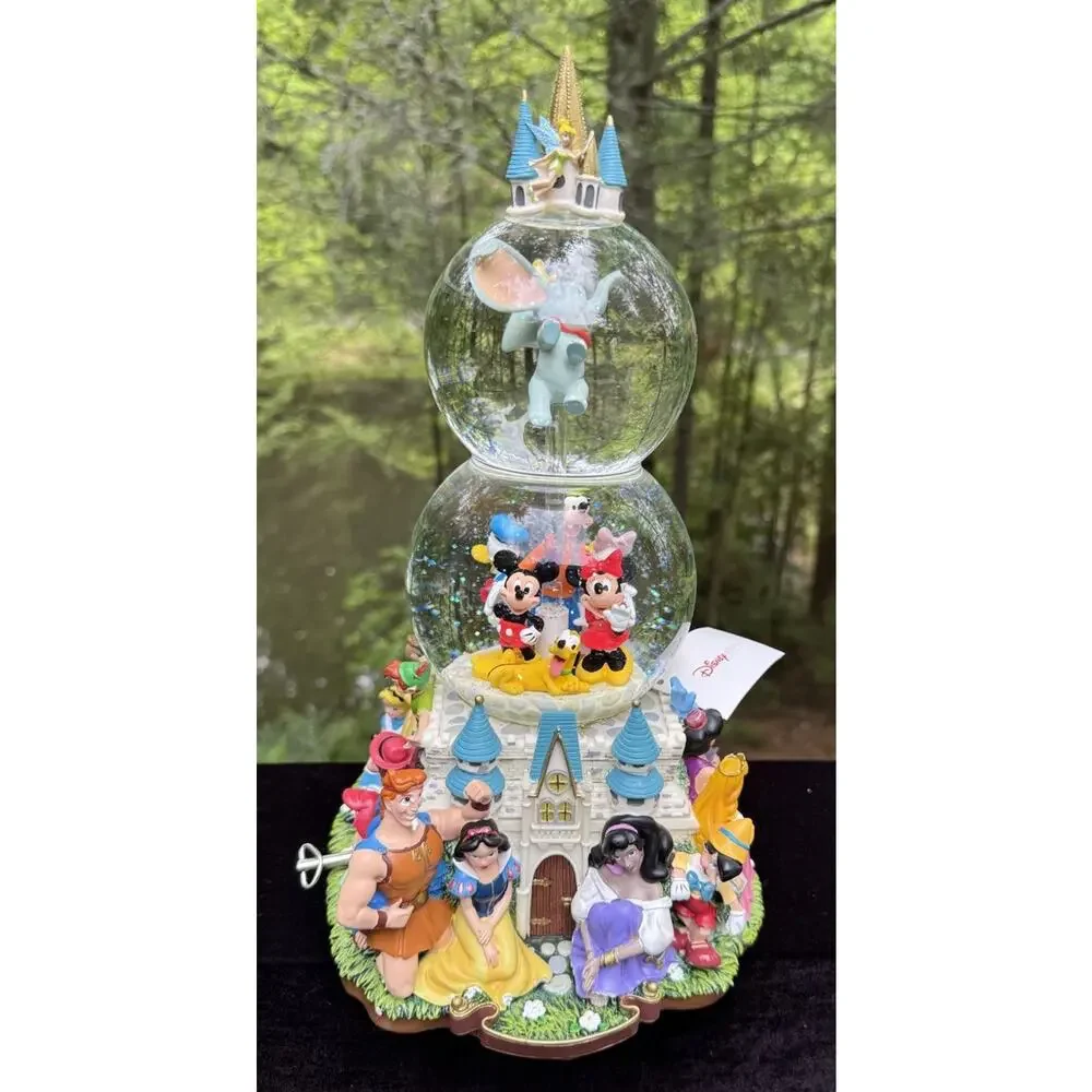 Vintage Disney “A Magical Gathering” Double Snow Globe-Music Lights Movement MIB